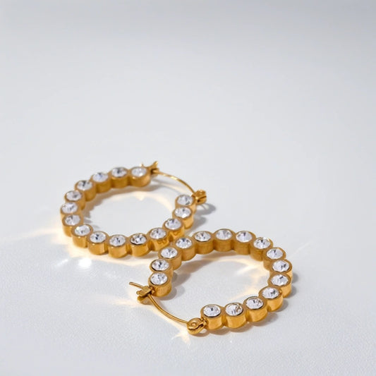 Curly ✨ hoop sparkling earrings.